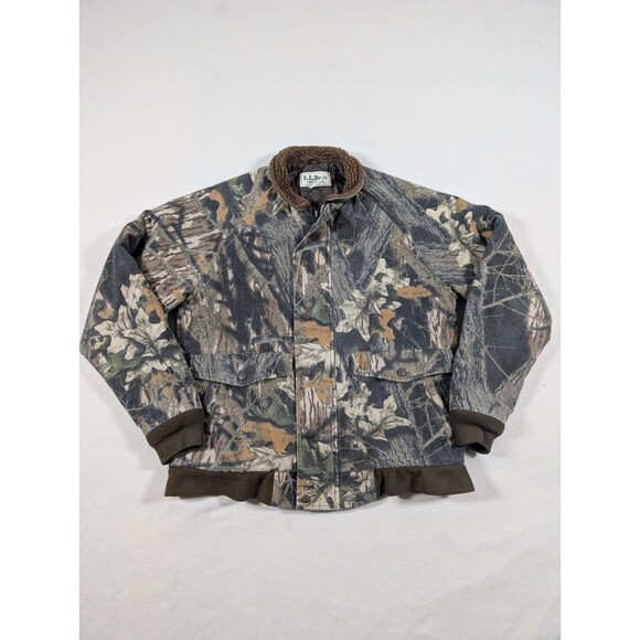 L.L. Bean Other - Vtg LL Bean Mossy Oak Breakup Leaf Camo Jacket Zip Sz M Hunting Camouflage